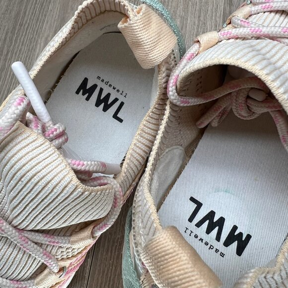 Madewell NF189 Field Knit Sneakers Womens 7.5M Lace Up Lightweight Pale Celadon - Picture 8 of 12